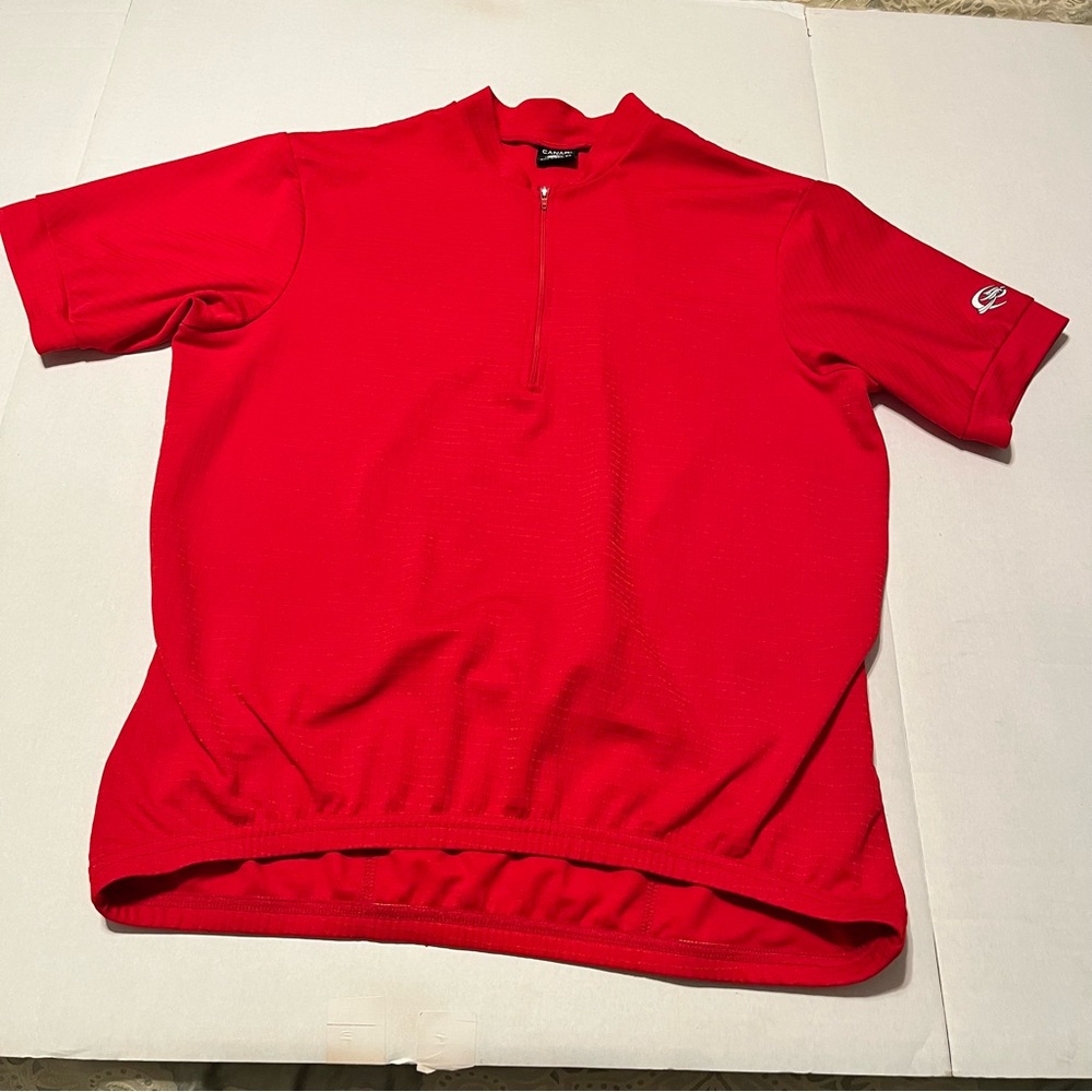 Canari Mens Red Cycling Shirt Jersey No Material‎ Tag No Size Tag Approx. Medium
